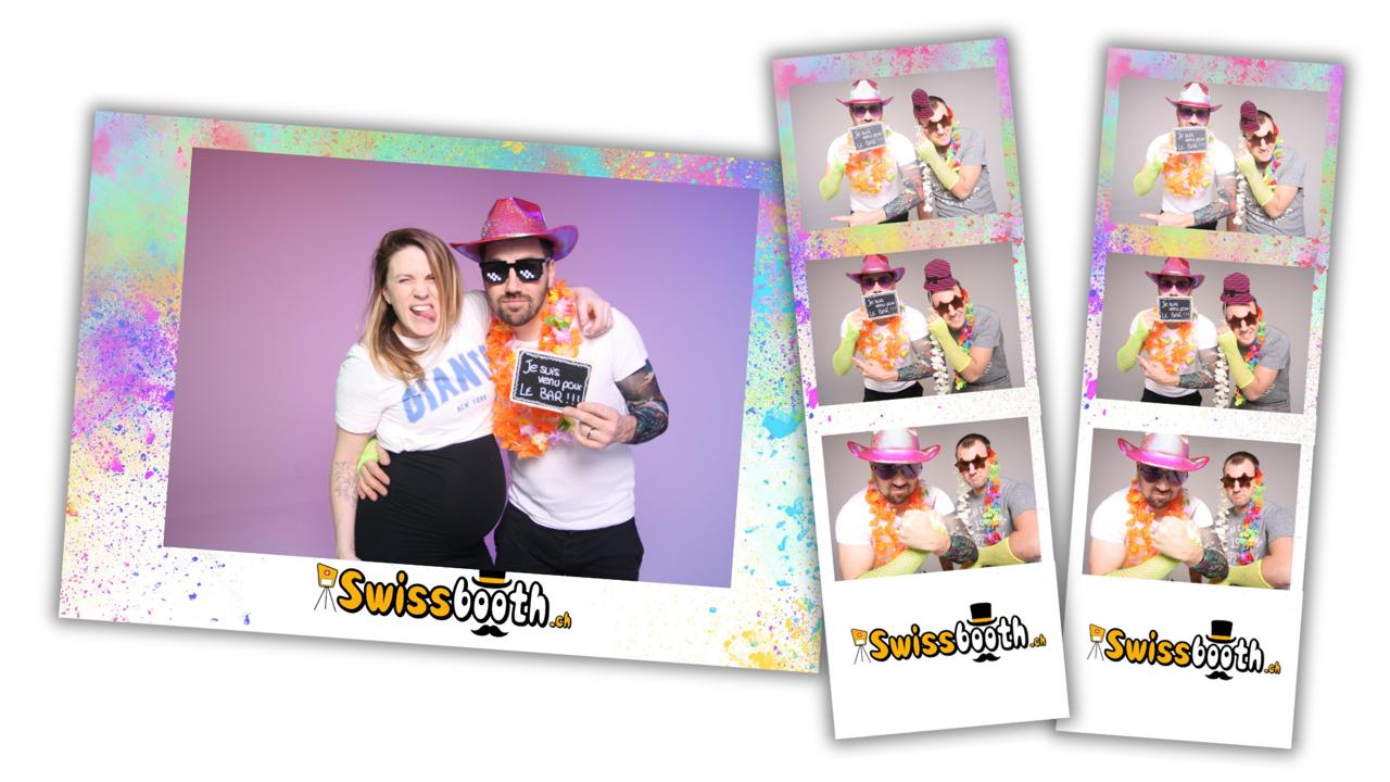 Formats de tirage SwissBooth - Photo unique 10x15cm et bande photo avec 3 poses en double